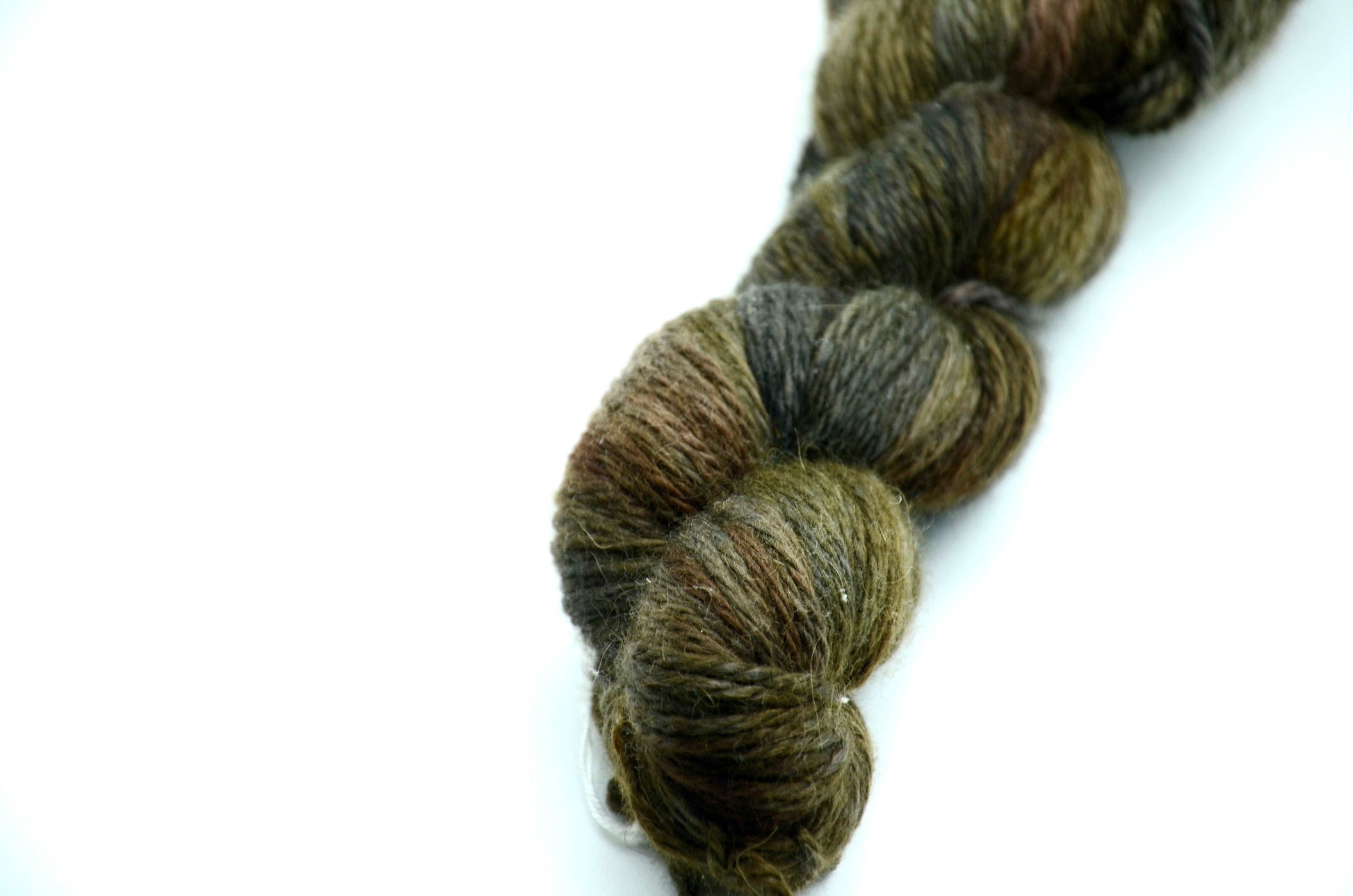 dark army green hand painted and hand dyed knitting yarn