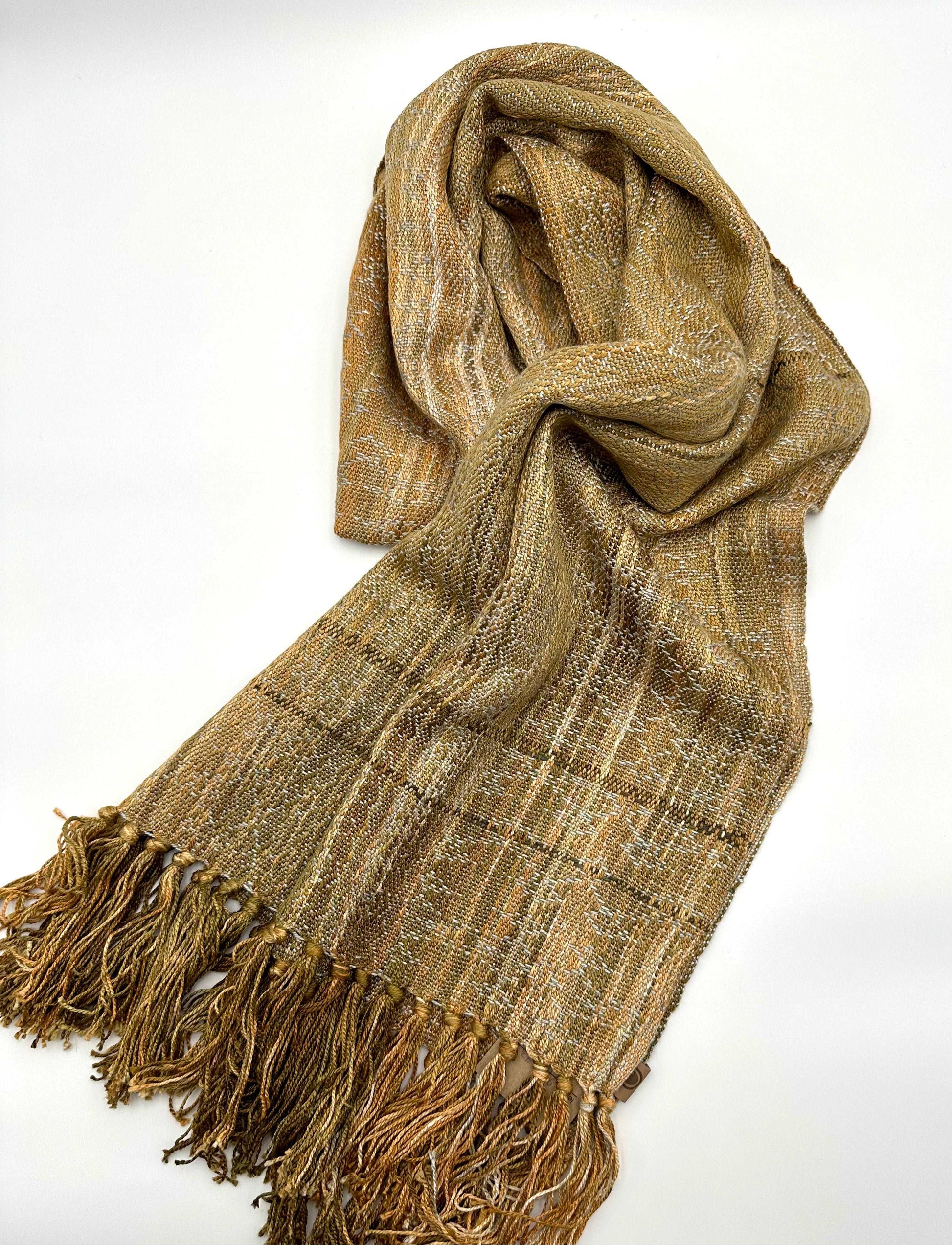 warm toned womens handwoven scarf