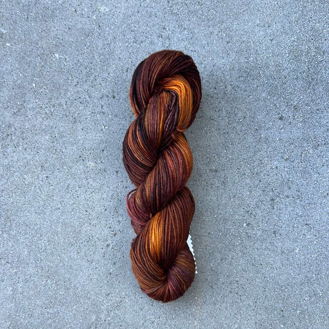 Hand-Dyed & Hand Painted Yarn with warm tones and fall colors