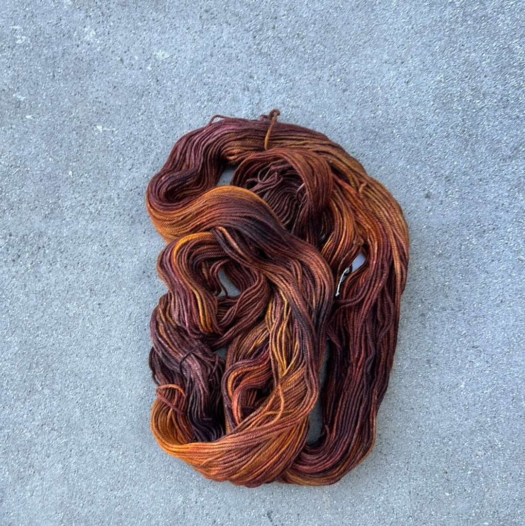 Hand-Dyed & Hand Painted Yarn with warm tones and fall colors