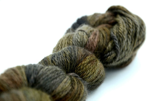 dark army green hand painted and hand dyed knitting yarn